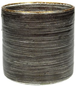 Κηροπήγιο ArteLibre Κορδόνι Καφέ Γυαλί 10x10x11cm
