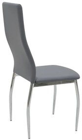 Καρέκλα Jella pakoworld γκρι-πόδι χρωμίου