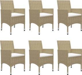 vidaXL Σετ Τραπεζαρίας Κήπου 7 τεμ. Μπεζ