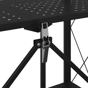 Ράφι αποθήκευσης σε ρόδες Μαύρο 71x34x88 cm Ατσάλι