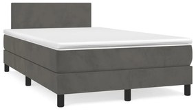 ΚΡΕΒΑΤΙ BOXSPRING ΜΕ ΣΤΡΩΜΑ &amp; LED ΣΚ.ΓΚΡΙ 120X190ΕΚ. ΒΕΛΟΥΔΙΝΟ 3270142