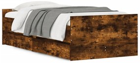 vidaXL Πλαίσιο Κρεβατιού Με Συρτάρια Δρυς 75x190 εκ Small Single