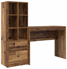 vidaXL Γραφείο με συρτάρι 2 pcs Παλιό ξύλο