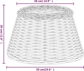 vidaXL Καπέλο Φωτιστικού Λευκό Ø50x30 εκ. από Wicker