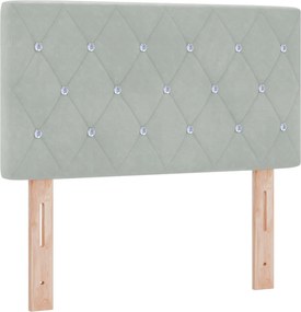 vidaXL Κρεβάτι box spring με στρώμα Ανοιχτό γκρι 80 x 200 cm Βελούδο