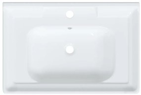Νιπτήρας Μπάνιου Ορθογώνιος Λευκός 71 x 48 x 23 εκ. Κεραμικός - Λευκό