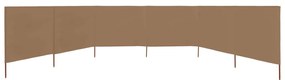 vidaXL Προστατευτικό Αέρα με 6 Πάνελ Χρώμα Taupe 800x80 εκ. Υφασμάτινο