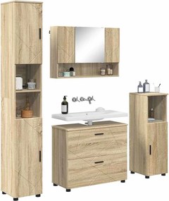 vidaXL Σετ Επίπλων Μπάνιου 4 τμχ. Δρύς Sonoma 35 x 30 x 192 εκ
