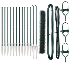 vidaXL Στύλος Περιφράξεων Πράσινο 25 x 1,4 μ. (36 μμ πλέγμα)