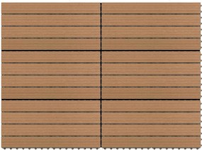 vidaXL Πλάκα Κατασκευής 6 τμχ. Καφέ 60 x 30 cm WPC