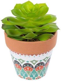 Τεχνητό Φυτό Σε Κασπώ Succulent Echeveria 21049 Φ10x14cm Multi GloboStar Clay,Polyethylene