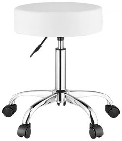 VEVOR Round Rolling Stool Swivel Work Stool with Wheels Height Adjustable White