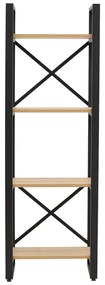 Βιβλιοθήκη Crimson pakoworld σε oak-μαύρη απόχρωση 50x22x150εκ (1 τεμάχια)