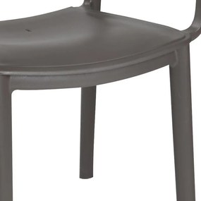 Τραπεζαρία Groovy-Frontline σετ 5τεμ PP ανθρακί 80x80x74,5εκ. 80x80x74.5 εκ.