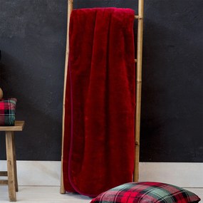 Κουβέρτα Βελουτέ Μονή (160x220) Nima Coperta Red