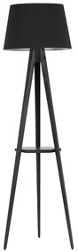 Φωτιστικό δαπέδου Perry Megapap ξύλο/ύφασμα χρώμα μαύρο 45x45x160εκ.