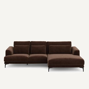 Γωνιακός καναπές XL δεξιός, από βελούδινο chenille, MARSILE