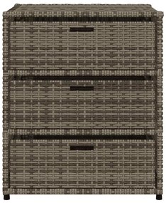 vidaXL Ντουλάπι Αποθήκευσης Κήπου Γκρι 55x59x69 εκ. Συνθετικό Ρατάν