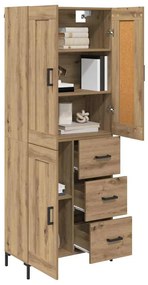 vidaXL Highboard με συρτάρι 2 pcs Artisan Oak Επεξεργασμένο ξύλο