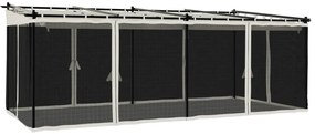 vidaXL Κιόσκι με Τοίχους από Δίχτυ Κρεμ 6x3 μ. από Ατσάλι