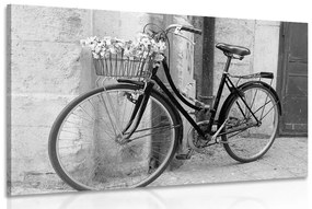 Εικόνα ενός ρουστίκ ποδηλάτου σε ασπρόμαυρο - 60x40
