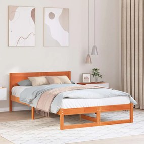 vidaXL Σκελετός Κρεβατιού Καφέ 140 x 190 cm Μασίφ ξύλο πεύκου