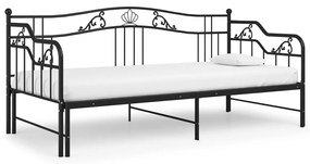 Πλαίσιο για Καναπέ - Κρεβάτι Μαύρο 90 x 200 εκ. Μεταλλικό - Μαύρο