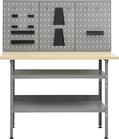 vidaXL Πάγκος Εργασίας με Τρία Πάνελ Τοίχου