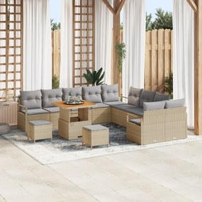vidaXL Σετ Καναπέ Κήπου 13 pcs Μπεζ, Ανοιχτό Γκρι 80 x 80 x 71 cm