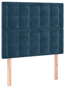 Κεφαλάρι Κρεβατιού LED Σκούρο Μπλε 100x5x118/128 εκ. Βελούδινο - Μπλε