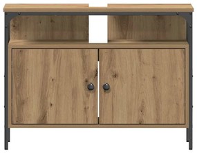vidaXL Ντουλάπι νιπτήρα μπάνιου με ράφι artisan δρυς 80 x 30 x 60 cm