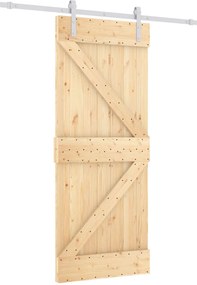 vidaXL Συρόμενη Πόρτα Φυσικό και Λευκό 85 x 210 cm