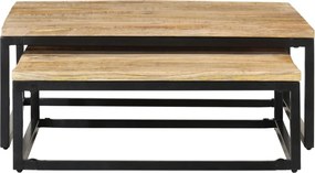 vidaXL Τραπεζάκια Ζιγκόν 2 τεμ. από Μασίφ Ξύλο Μάνγκο