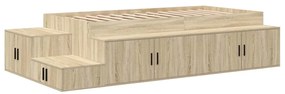 vidaXL Κρεβάτι με αποθηκευτικό χώρο Δρύς Sonoma 244 x 118 x 53.5 εκ.