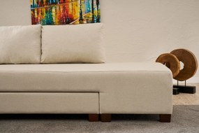 Corner Sofa-Bed Aly Arzilla Right - Cream Cream