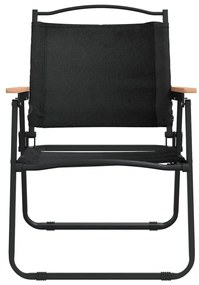Καρέκλες Κάμπινγκ 2 τεμ. Μαύρες 54 x 55 x 78 εκ. Ύφασμα Oxford - Μαύρο