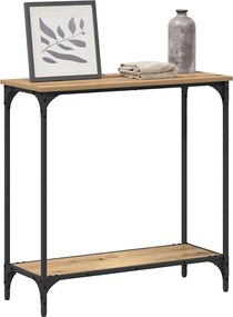 vidaXL Τραπέζι κονσόλας με ράφι artisan δρυς 75 x 30.5 x 75 εκ
