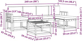 vidaXL Σειρά Καναπέ Εξωτερικού με μαξιλάρι 6 pcs Λευκό και Μπεζ