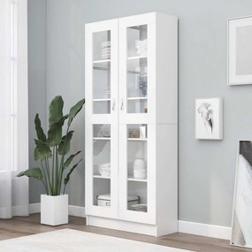 vidaXL Βιτρίνα Λευκή 82,5 x 30,5 x 185 εκ. Επεξ. Ξύλο