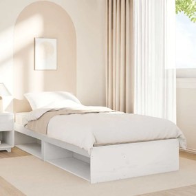 vidaXL Κρεβάτι ημέρας με στρώμα Λευκό 100x200 cm από μασίφ ξύλο πεύκο