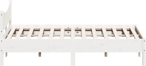 vidaXL Σκελετός Κρεβ. Χωρίς Στρώμα Λευκό 150x200 εκ Μασίφ Πεύκο