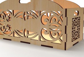 Σετ των 2 Intra απο ξύλο plywood 3mm-4mm πάχος - Διακοσμητικό κουτί δώρου Δίσκος κοπής με λέιζερ Δίασταση 15x15 cm INTRAFABR-83152472