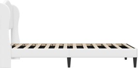 vidaXL Σκελετός Κρεβατιού με κεφαλάρι Λευκό 90 x 200 cm Τεχνητό Δέρμα