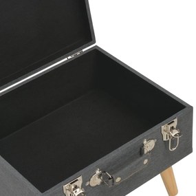 vidaXL Σκαμπό με Αποθηκευτικό Χώρο Σκούρο Γκρι 40 εκ. Υφασμάτινο