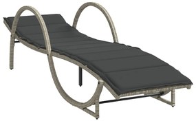 vidaXL Ξαπλώστρα Αν. Γκρι 60x199x42 εκ. Συνθετικό Ρατάν με Μαξιλάρι