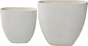 FLOWER POT-14 Set 2 τεμαχίων Απόχρωση Milk White   1τμχ