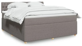 Κρεβάτι Boxspring με Στρώμα Taupe 180x200 εκ. Υφασμάτινο - Μπεζ-Γκρι