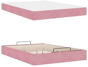 vidaXL Σκελετός Κρεβατιού Άλλο Ροζ 140 x 200 cm Βελούδο