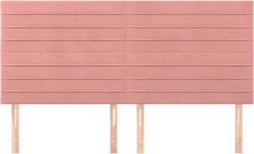 vidaXL Κεφαλάρι Ροζ Βελούδινο 180x5x118/128 εκ.