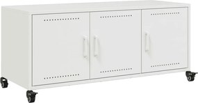 vidaXL Έπιπλο Τηλεόρασης Λευκό 100,5x39x43,5 εκ. Ατσάλι